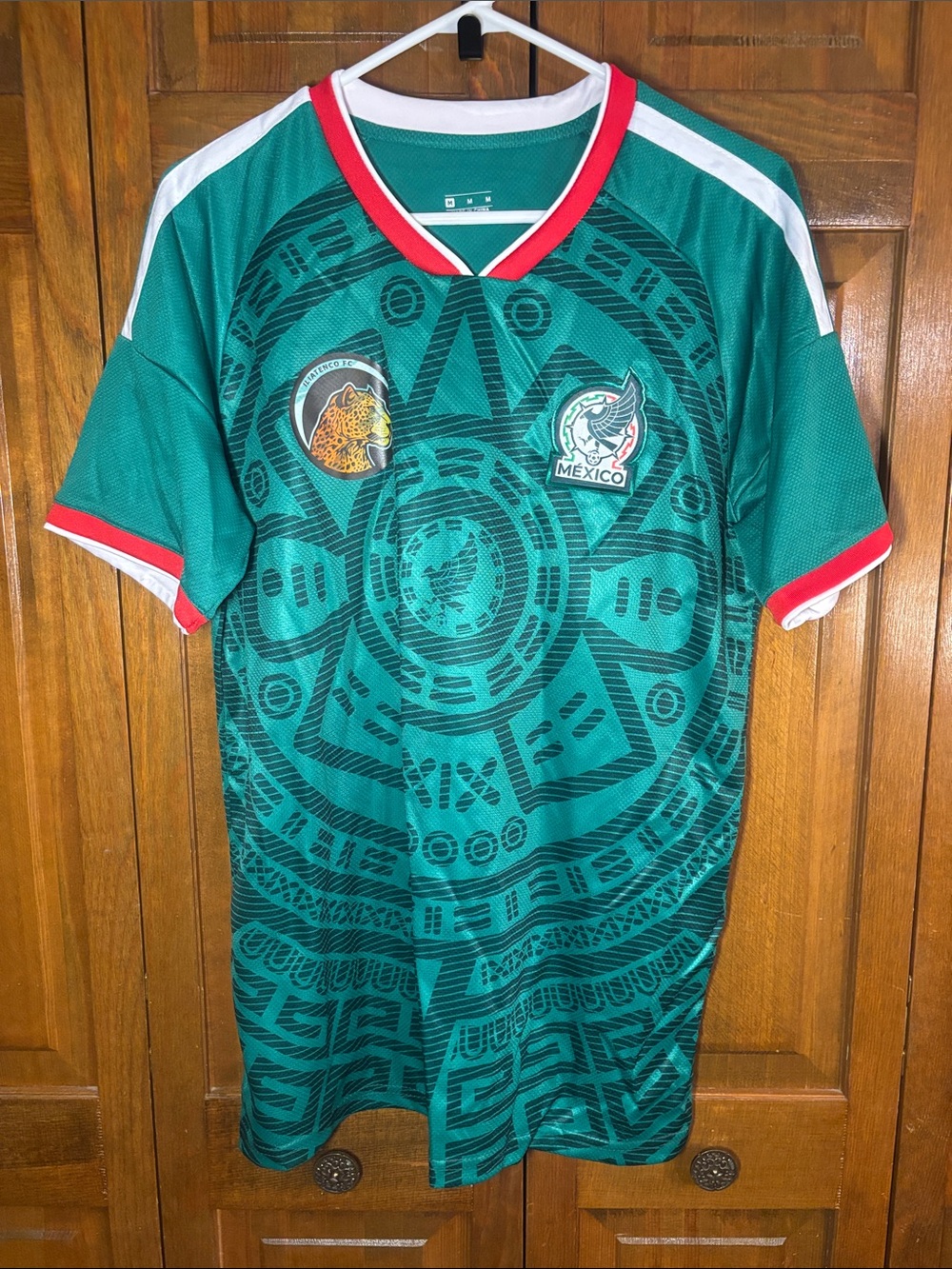 Mexico Green Aztec-Pattern Soccer Jersey